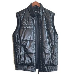 Fried Denim Black Quilted Puffer Vest Sz L